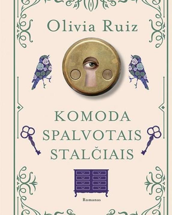 Komoda spalvotais stalčiais