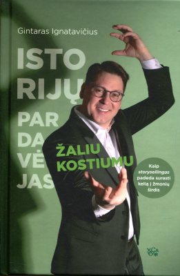 Istorijų pardavėjas žaliu kostiumu