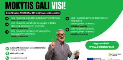 Dirbtuvėse gyventojai kviečiami pagerinti skaitmeninio raštingumo įgūdžius