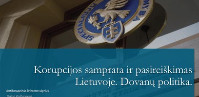 Mokymai „Korupcijos samprata ir pasireiškimas Lietuvoje. Dovanų politika“