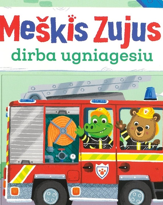 Meškis Zujus dirba ugniagesiu